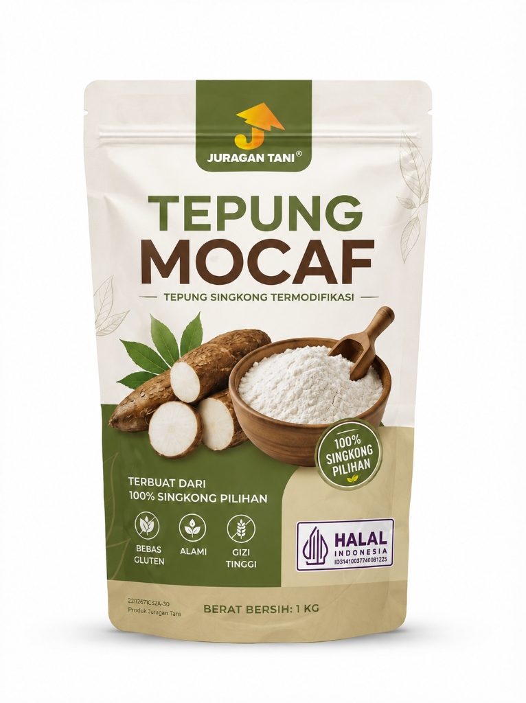 Tepung MOCAF Juragan Tani® 1 KG (Kemasan Pouch Alami)